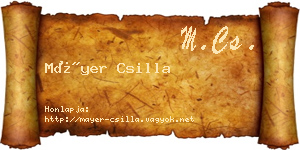 Máyer Csilla névjegykártya